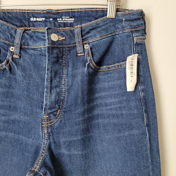 NWT OLD NAVY O.G. STRAIGHT HIGH RISE JEANS RAW EDGE SIZE 10 WOMENS - Picture 7 of 14
